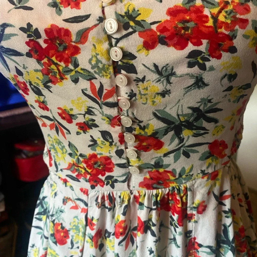 Lulu’s LUSH Cream Floral Print Off-the-Shoulder Maxi Dress sz M. Stretch - Picture 4 of 9